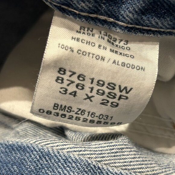 Vintage Rustler Jeans Mens Denim 34x29 Classic Straight Fit Light Wash Workwear - Picture 6 of 10